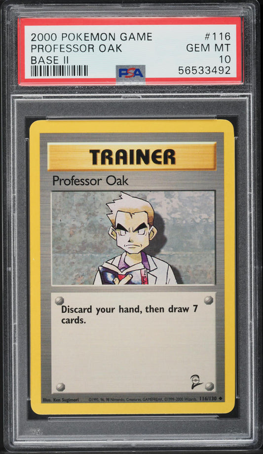 2000 POKEMON BASE SET 2 PROFESSOR OAK #116 PSA 10 GEM MINT