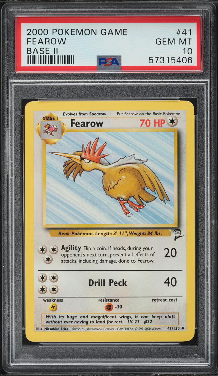 2000 POKEMON BASE SET 2 FEAROW #41 PSA 10 GEM MINT