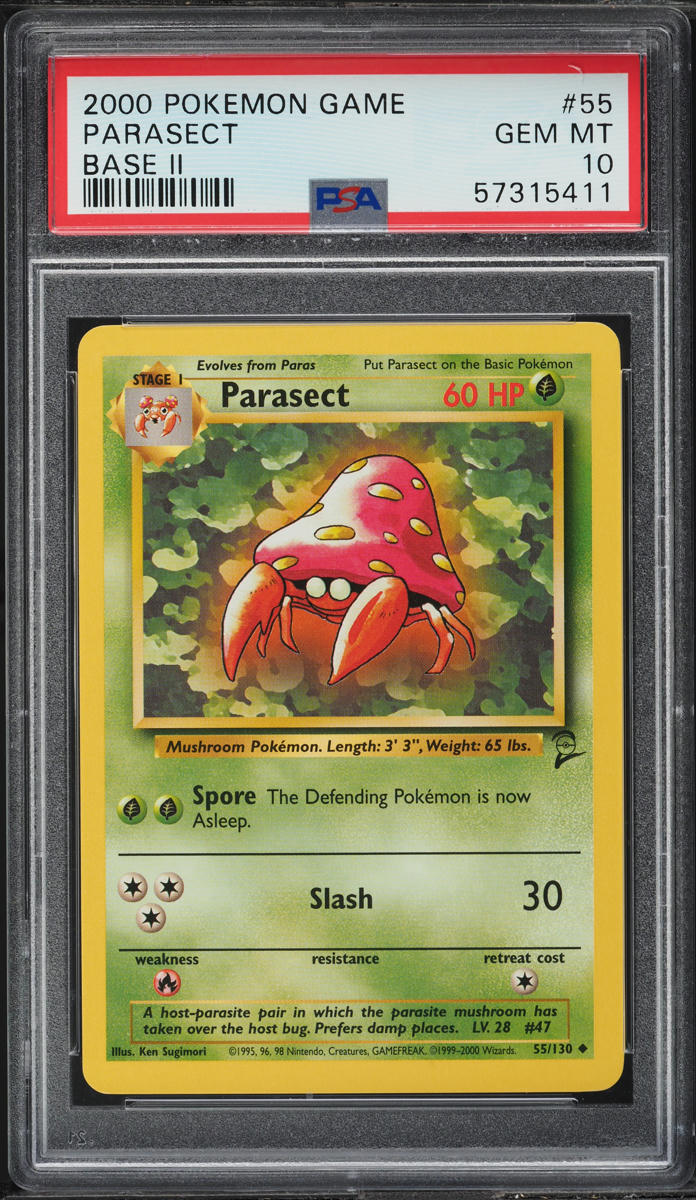 2000 POKEMON BASE SET 2 PARASECT #55 PSA 10 GEM MINT