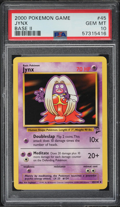 2000 POKEMON BASE SET 2 JYNX #45 PSA 10 GEM MINT