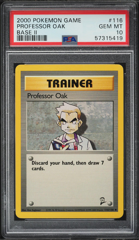 2000 POKEMON BASE SET 2 PROFESSOR OAK #116 PSA 10 GEM MINT