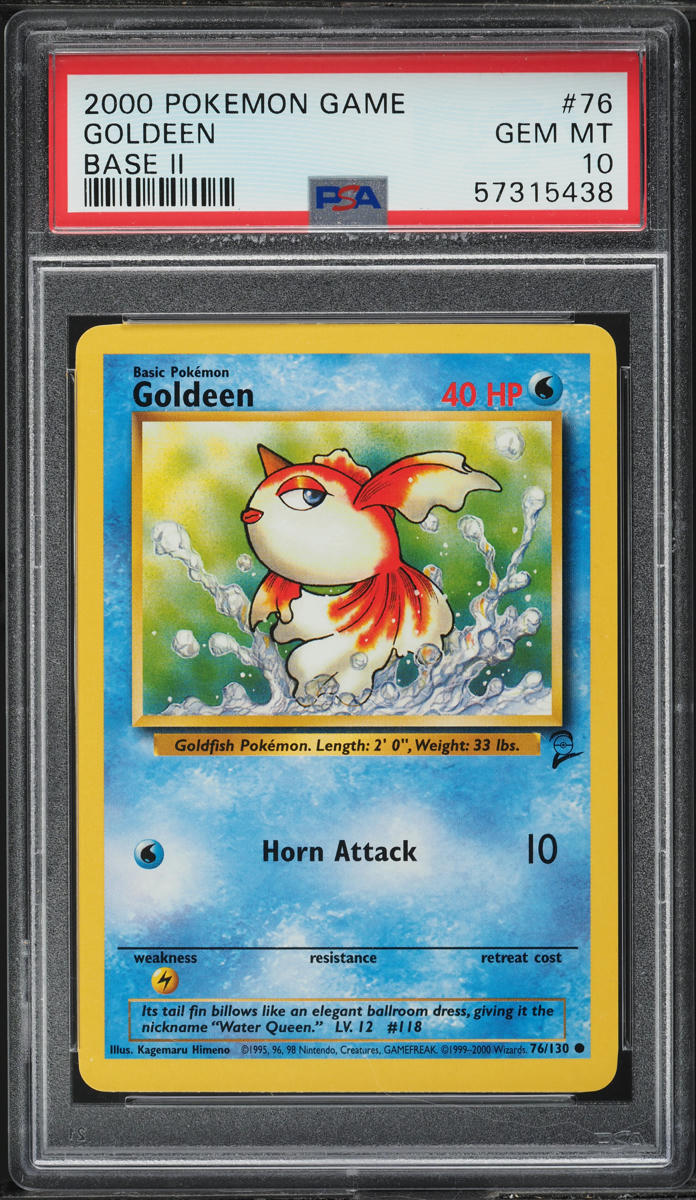 2000 POKEMON BASE SET 2 GOLDEEN #76 PSA 10 GEM MINT