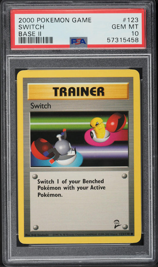 2000 POKEMON BASE SET 2 SWITCH #123 PSA 10 GEM MINT