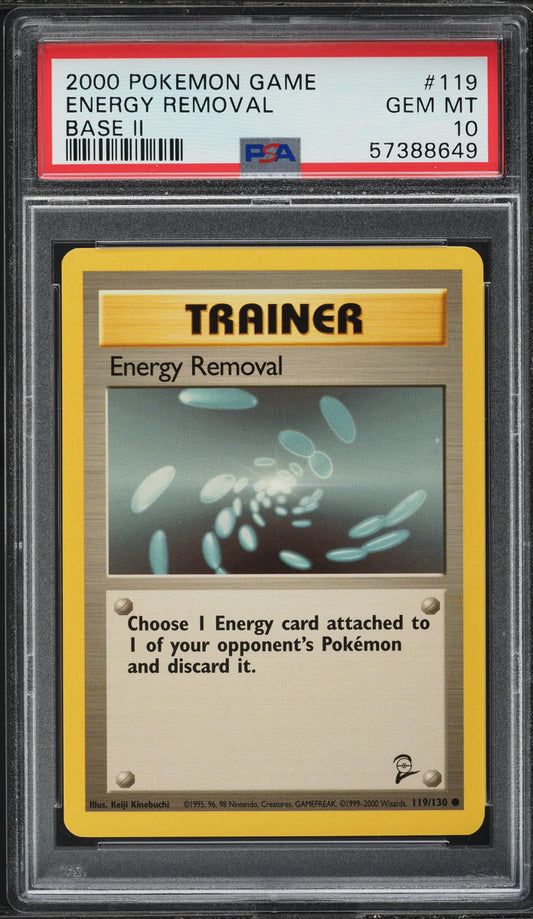 2000 POKEMON BASE SET 2 ENERGY REMOVAL #119 PSA 10 GEM MINT