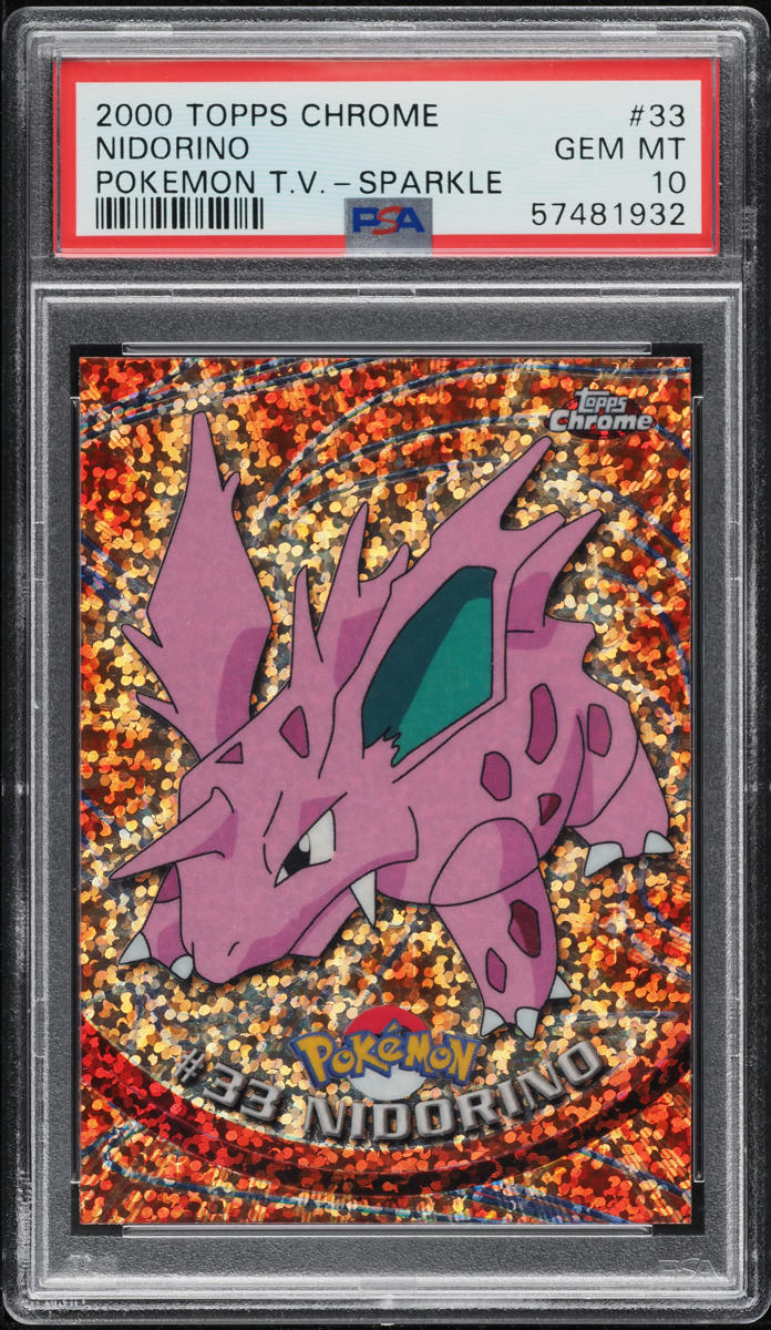 2000 TOPPS CHROME POKEMON SERIES 1 SPARKLE NIDORINO #33 PSA 10 GEM MINT