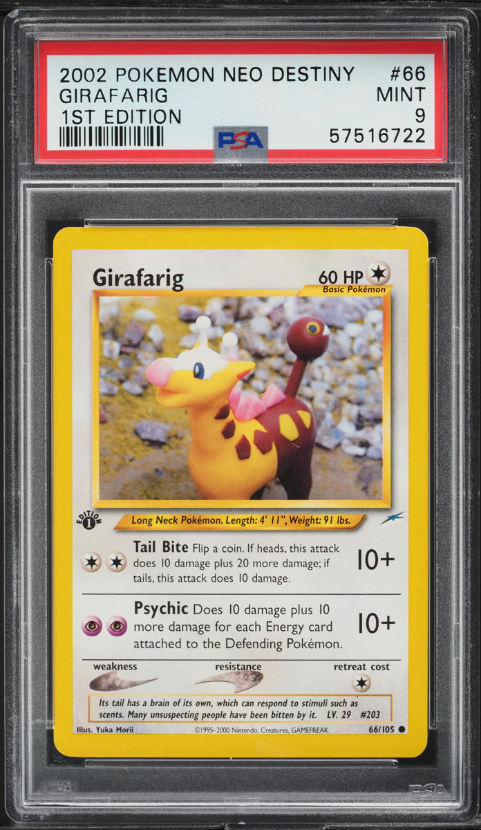 2002 POKEMON NEO DESTINY 1ST EDITION GIRAFARIG #66 PSA 9 MINT