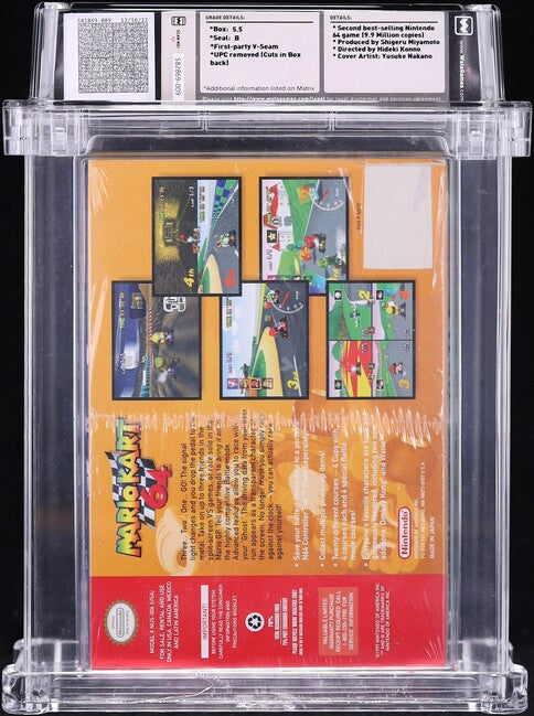 1997 MARIO KART 64 NINTENDO 64 N64 WATA 5.5 B SEALED