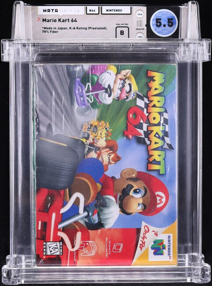 1997 MARIO KART 64 NINTENDO 64 N64 WATA 5.5 B SEALED
