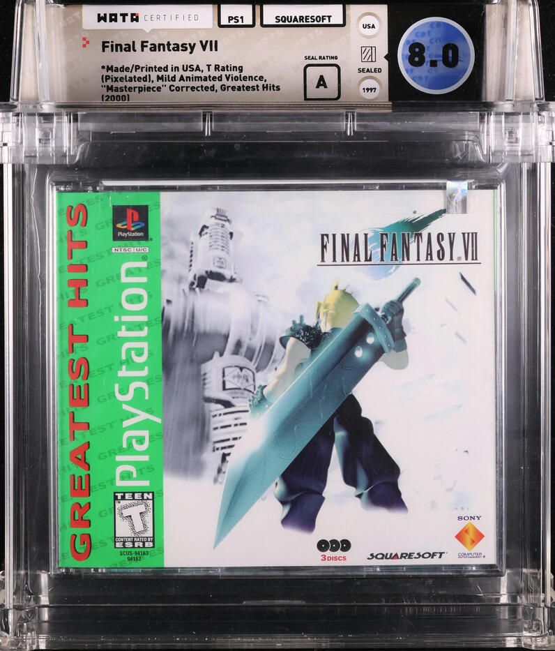 1997 FINAL FANTASY VII GREATEST HITS SONY PLAYSTATION 1 PS1 WATA 8.0 A SEALED