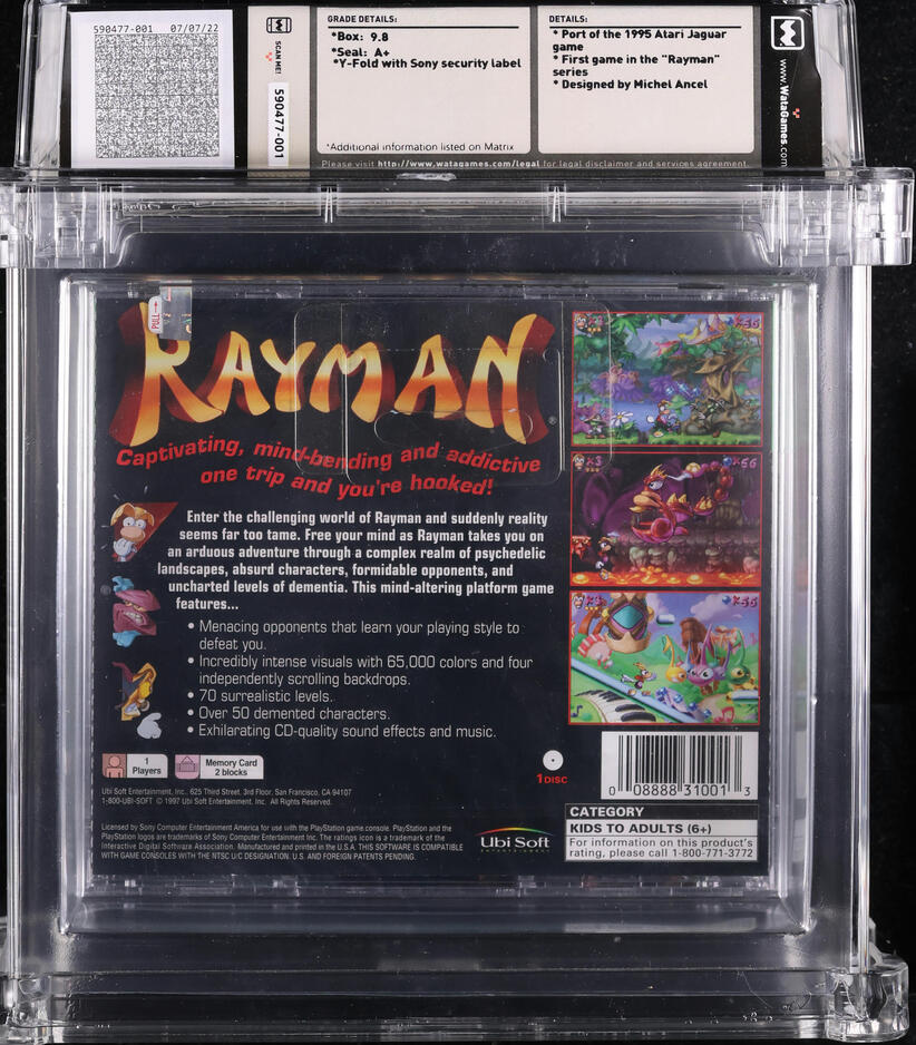 1995 RAYMAN GREATEST HITS SONY PLAYSTATION 1 PS1 WATA 9.8 A+ SEALED