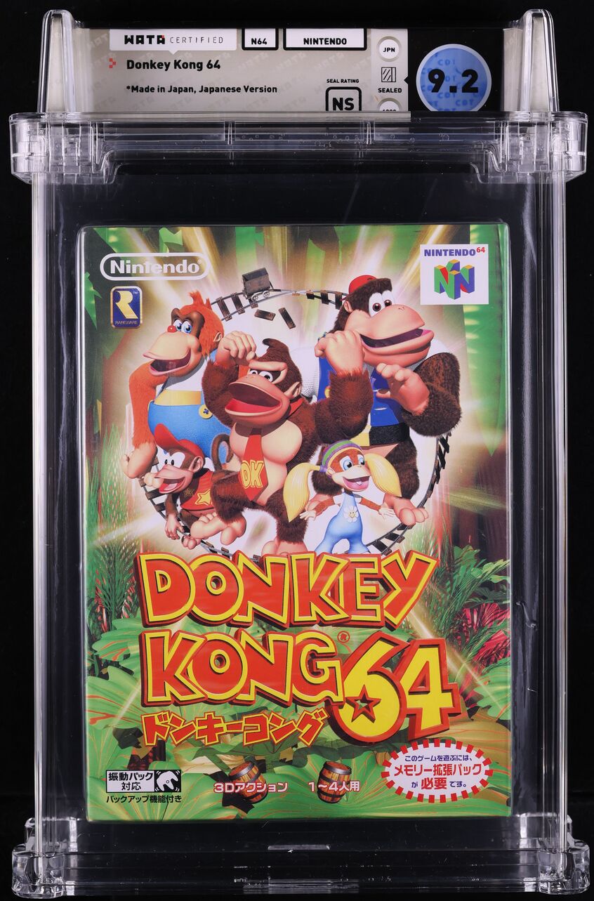 1999 DONKEY KONG 64 JAPANESE NINTENDO 64 N64 WATA 9.2 UNOPENED