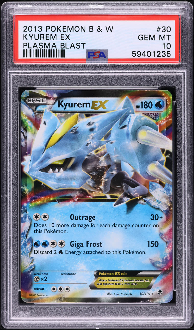 2013 POKEMON BLACK & WHITE PLASMA BLAST KYUREM EX #30 PSA 10 GEM MINT