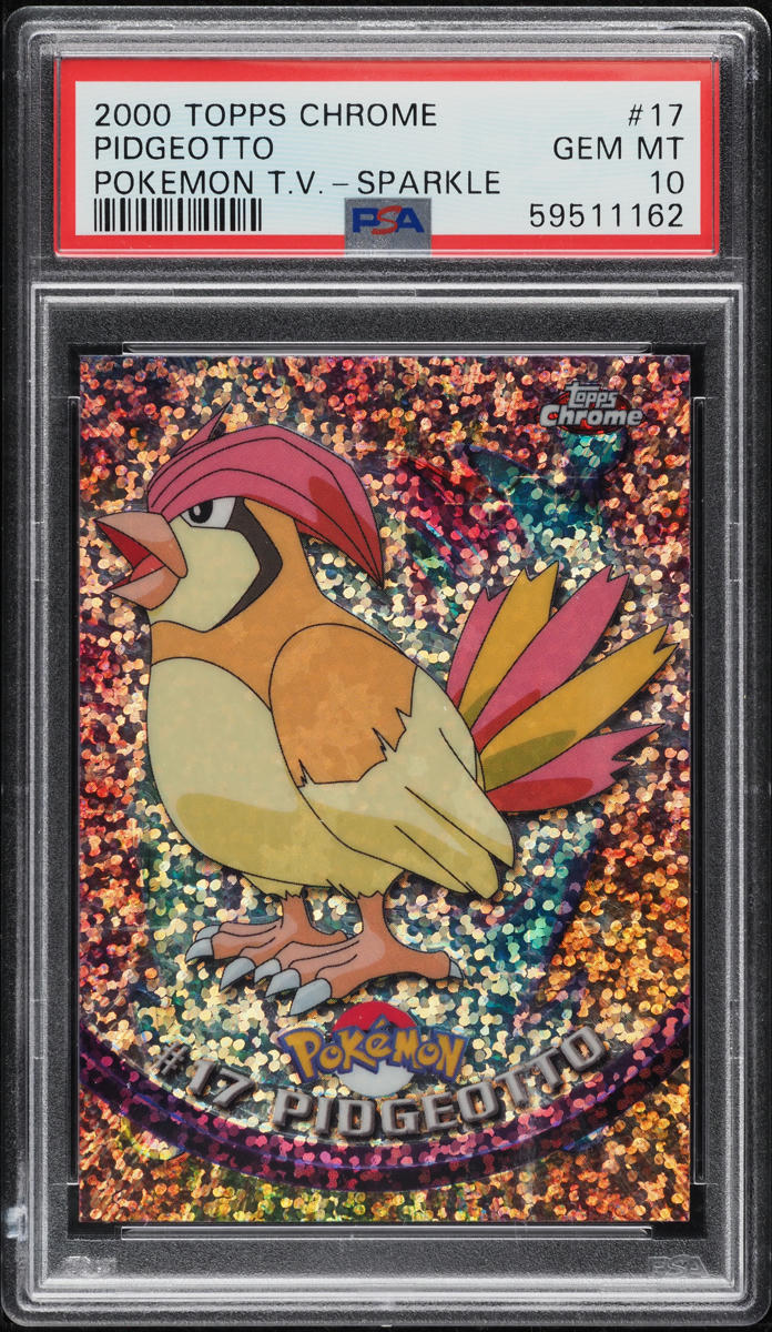 2000 TOPPS CHROME POKEMON SERIES 1 SPARKLE PIDGEOTTO #17 PSA 10 GEM MINT