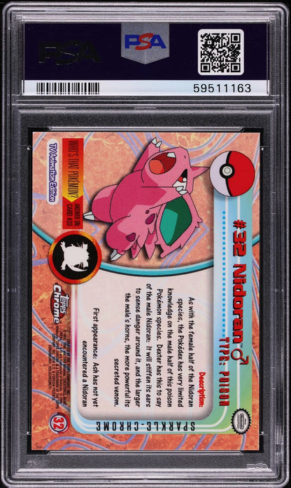 2000 TOPPS CHROME POKEMON T.V. SPARKLE NIDORAN #32 PSA 10 GEM MINT