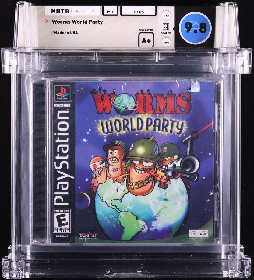 2001 WORMS WORLD PARTY SONY PLAYSTATION 1 PS1 WATA 9.8 A+ SEALED