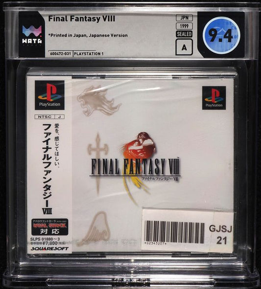 1999 FINAL FANTASY VIII JAPANESE SONY PLAYSTATION 1 PS1 WATA 9.4 A SEALED