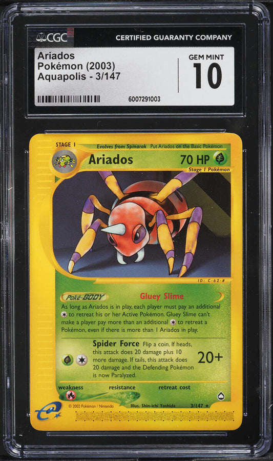 2003 POKEMON AQUAPOLIS ARIADOS #3 CGC 10 GEM MINT