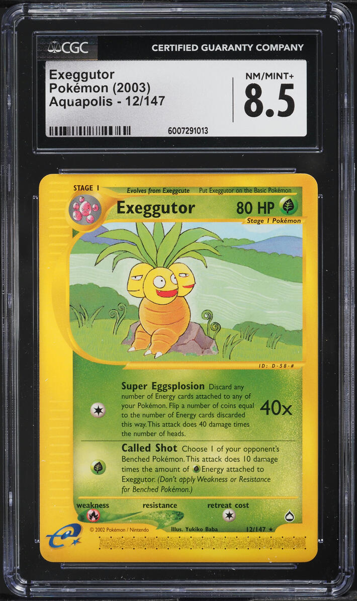 2003 POKEMON AQUAPOLIS EXEGGUTOR #12 CGC 8.5 NM-MT+