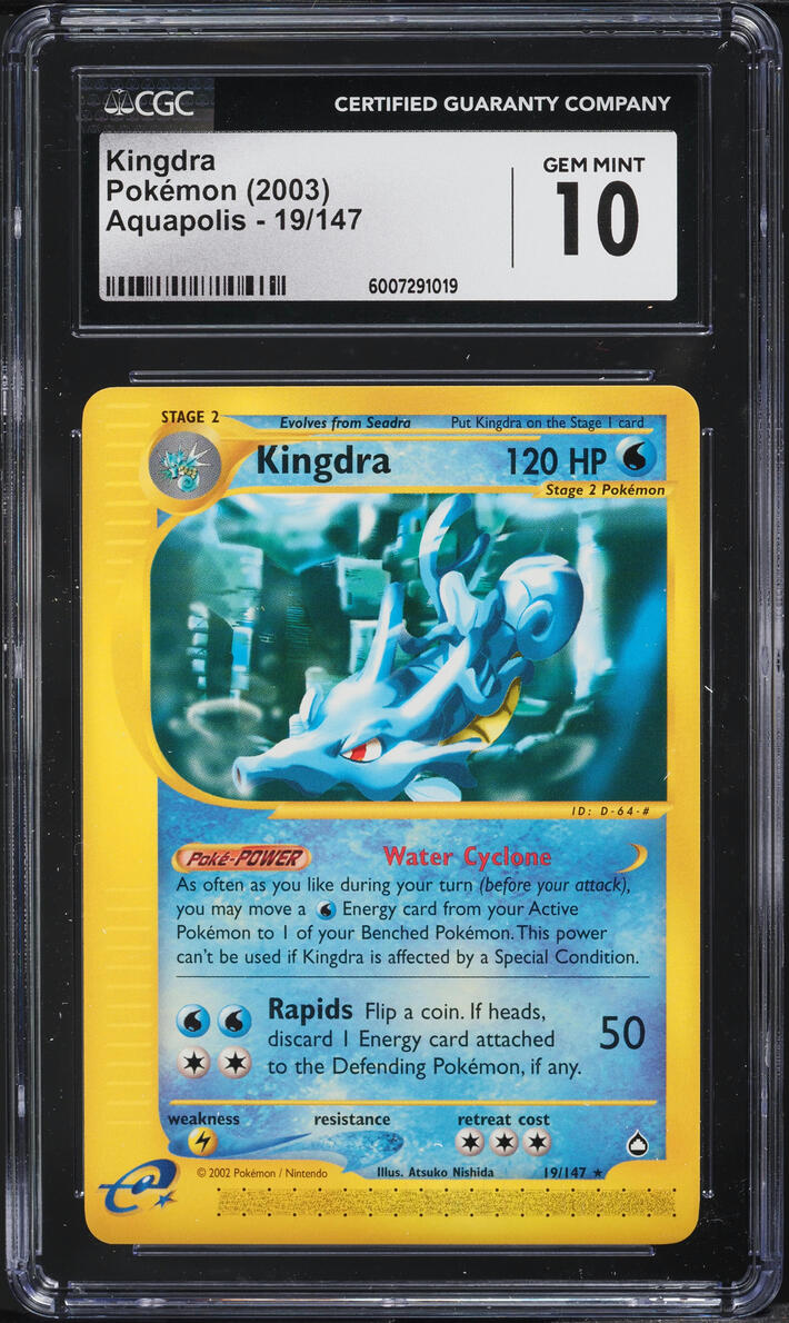 2003 POKEMON AQUAPOLIS KINGDRA #19 CGC 10 GEM MINT