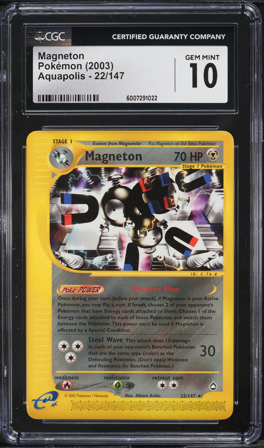 2003 POKEMON AQUAPOLIS MAGNETON #22 CGC 10 GEM MINT