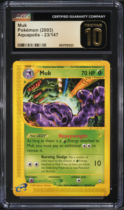 2003 POKEMON AQUAPOLIS MUK #23 CGC 10 PRISTINE