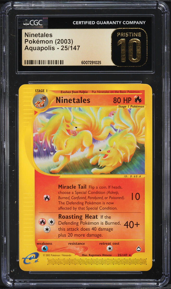 2003 POKEMON AQUAPOLIS NINETALES #25 CGC 10 PRISTINE