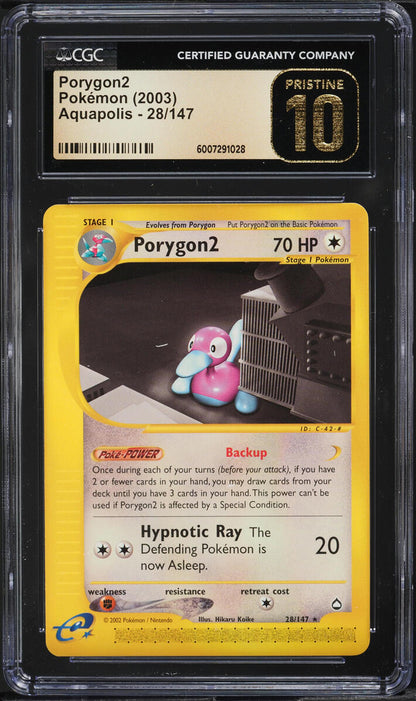 2003 POKEMON AQUAPOLIS PORYGON2 #28 CGC 10 PRISTINE