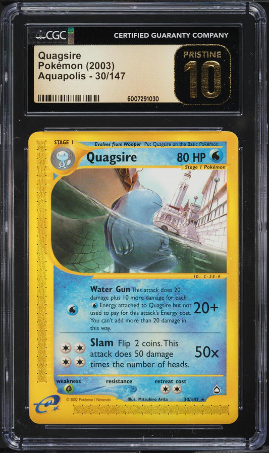 2003 POKEMON AQUAPOLIS QUAGSIRE #30 CGC 10 PRISTINE