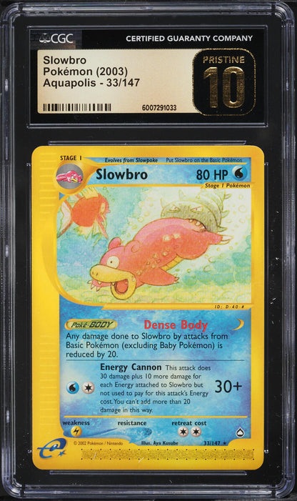 2003 POKEMON AQUAPOLIS SLOWBRO #33 CGC 10 PRISTINE