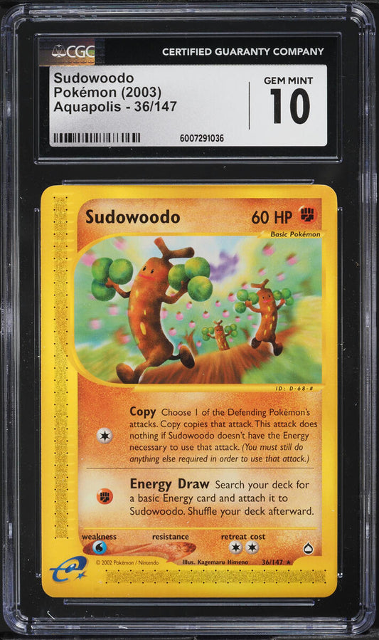 2003 POKEMON AQUAPOLIS SUDOWOODO #36 CGC 10 GEM MINT