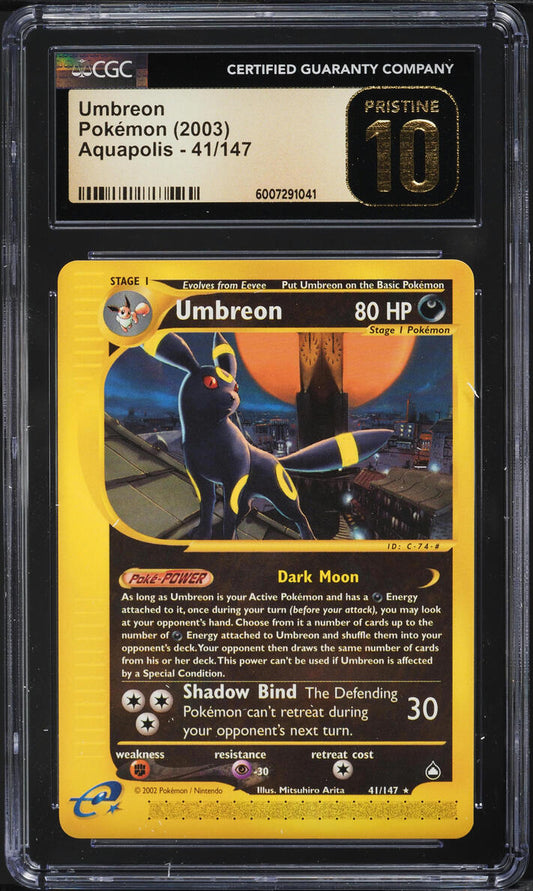 2003 POKEMON AQUAPOLIS UMBREON #41 CGC 10 PRISTINE