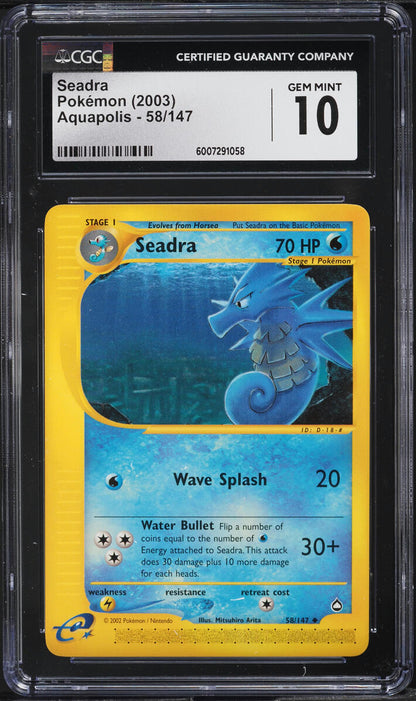 2003 POKEMON AQUAPOLIS SEADRA #58 CGC 10 GEM MINT