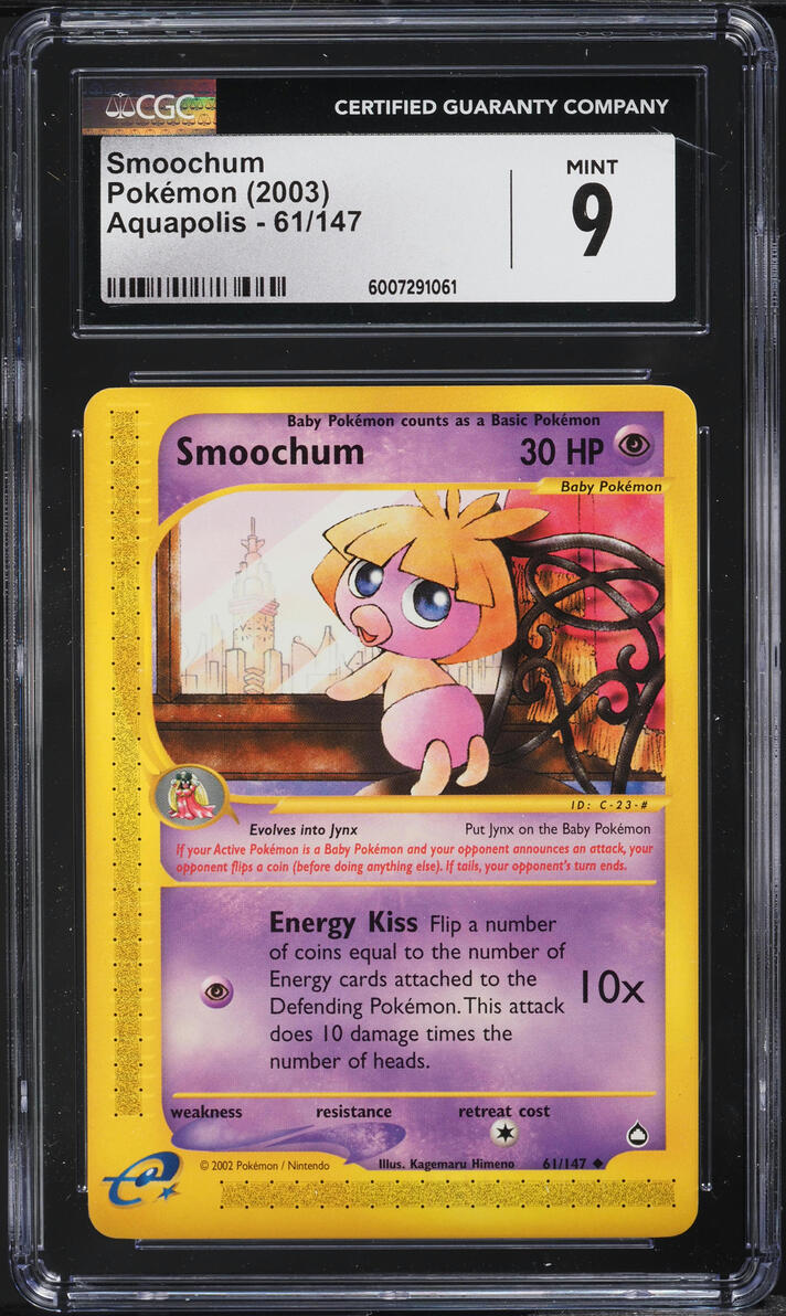 2003 POKEMON AQUAPOLIS SMOOCHUM #61 CGC 9 MINT