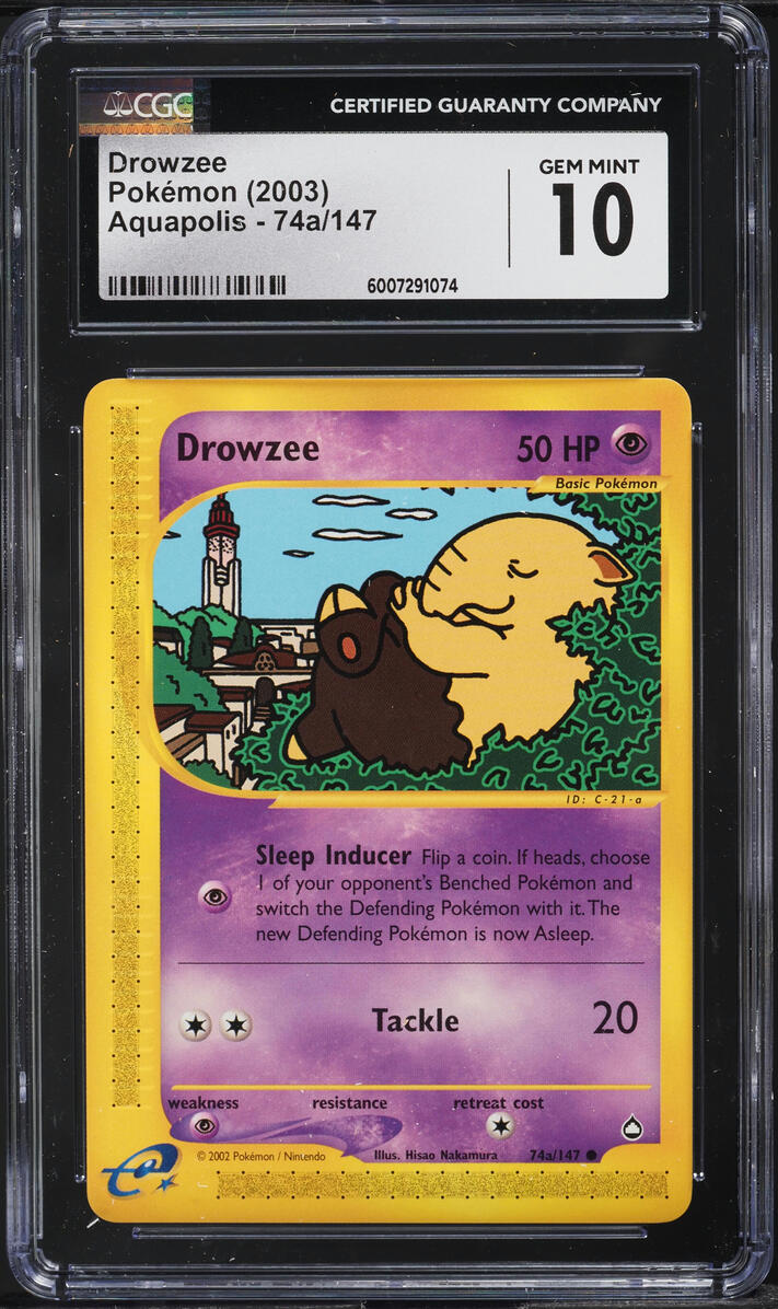 2003 POKEMON AQUAPOLIS DROWZEE #74A CGC 10 GEM MINT