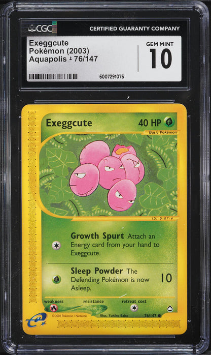 2003 POKEMON AQUAPOLIS EXEGGCUTE #76 CGC 10 GEM MINT