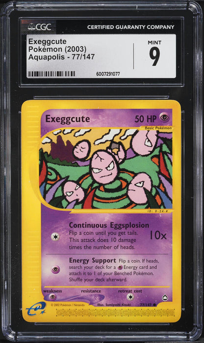 2003 POKEMON AQUAPOLIS EXEGGCUTE #77 CGC 9 MINT