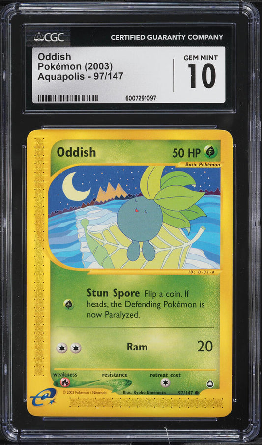 2003 POKEMON AQUAPOLIS ODDISH #97 CGC 10 GEM MINT