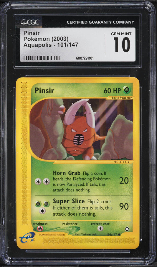 2003 POKEMON AQUAPOLIS PINSIR #101 CGC 10 GEM MINT