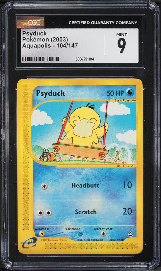 2003 POKEMON AQUAPOLIS PSYDUCK #104 CGC 9 MINT