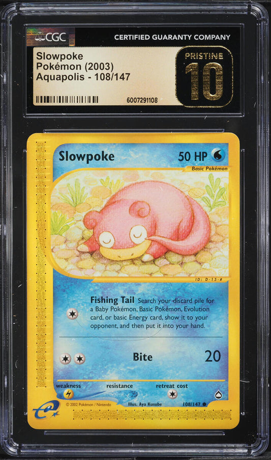 2003 POKEMON AQUAPOLIS SLOWPOKE #108 CGC 10 PRISTINE