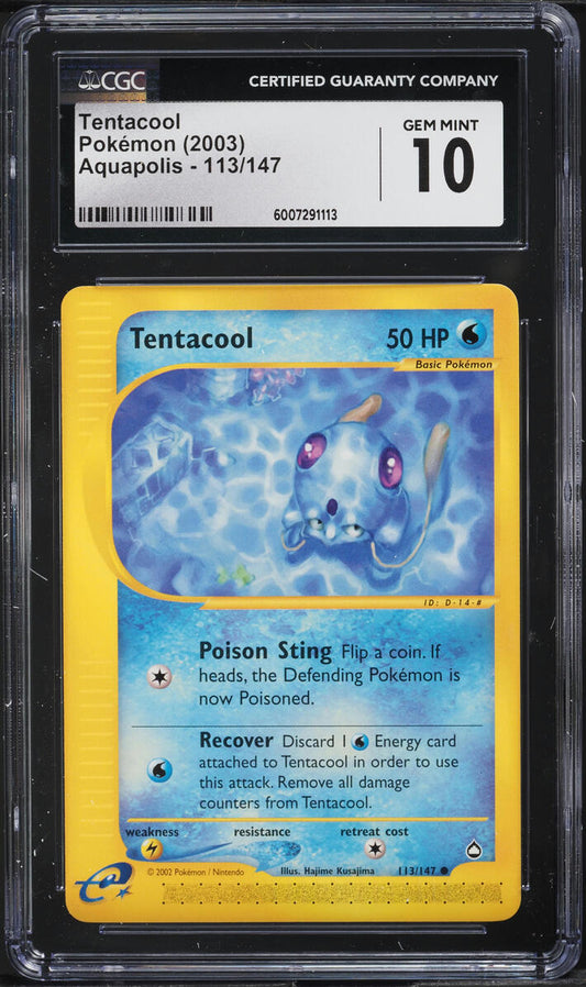 2003 POKEMON AQUAPOLIS TENTACOOL #113 CGC 10 GEM MINT