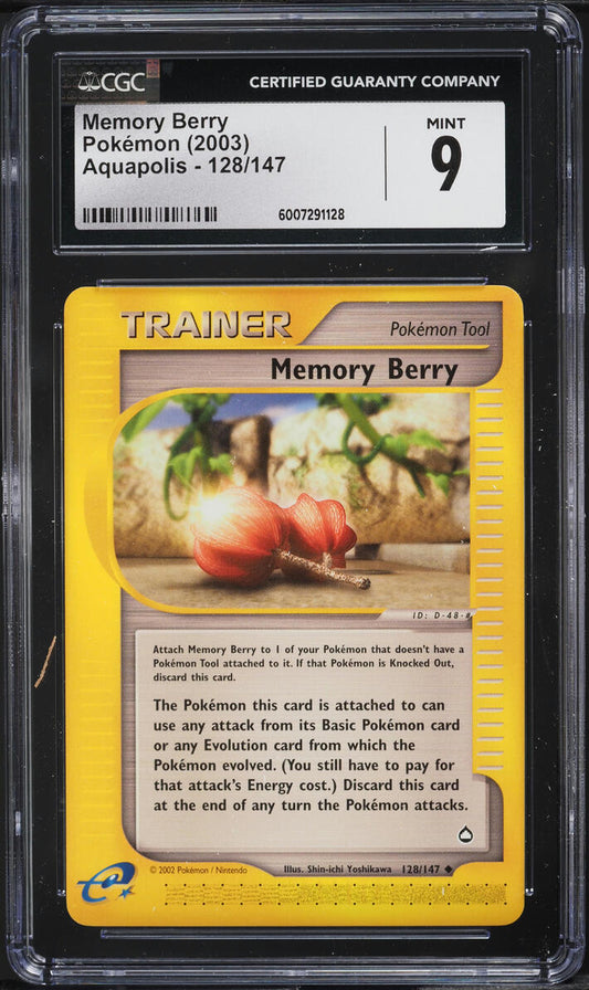 2003 POKEMON AQUAPOLIS MEMORY BERRY #128 CGC 9 MINT