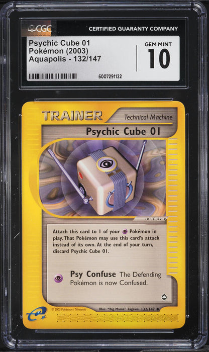 2003 POKEMON AQUAPOLIS PSYCHIC CUBE 01 #132 CGC 10 GEM MINT