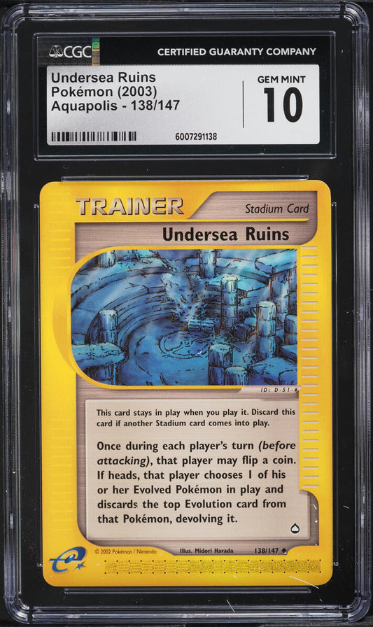 2003 POKEMON AQUAPOLIS UNDERSEA RUINS #138 CGC 10 GEM MINT