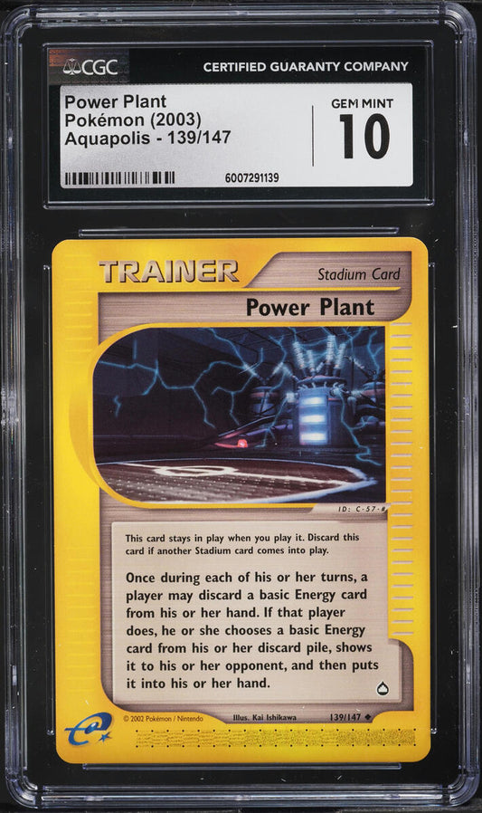 2003 POKEMON AQUAPOLIS POWER PLANT #139 CGC 10 GEM MINT