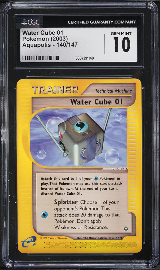 2003 POKEMON AQUAPOLIS WATER CUBE 01 #140 CGC 10 GEM MINT