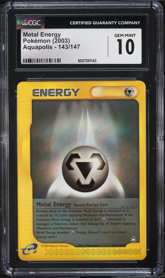 2003 POKEMON AQUAPOLIS METAL ENERGY #143 CGC 10 GEM MINT