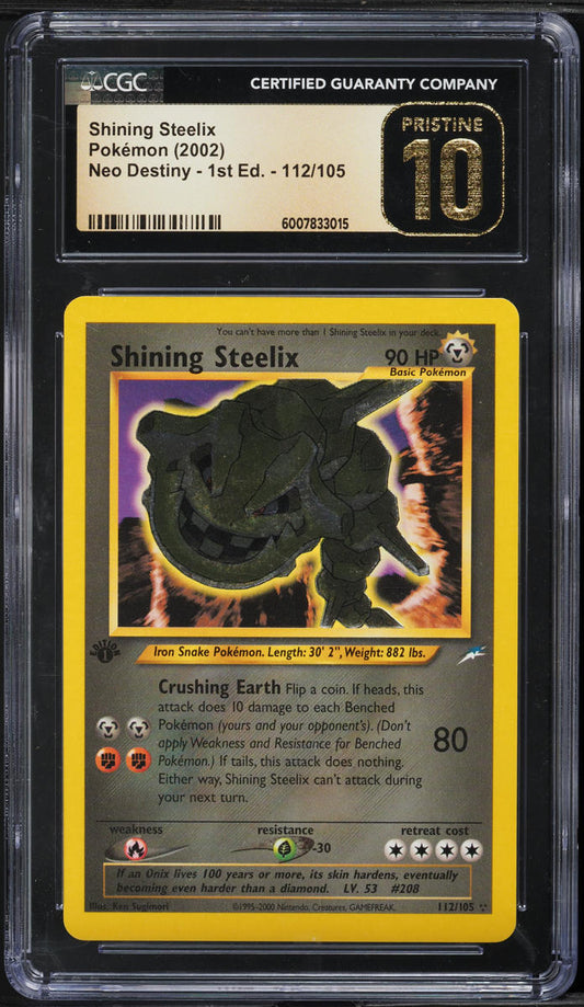 2002 POKEMON NEO DESTINY 1ST EDITION HOLO SHINING STEELIX #112 CGC 10 PRISTINE