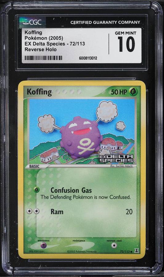 2005 POKEMON EX DELTA SPECIES REVERSE HOLO KOFFING #72 CGC 10 GEM MINT