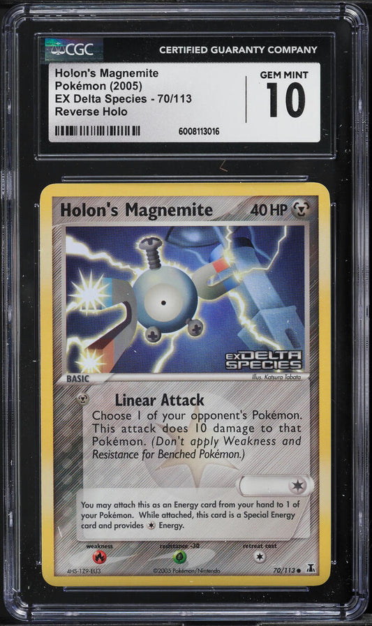 2005 POKEMON EX DELTA SPECIES REVERSE HOLO HOLON'S MAGNEMITE #70 CGC 10 GEM MINT